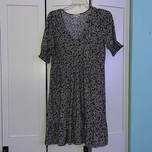 Floral print summer mid-length summer dress